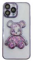 iLike Apple iPhone 15 Pro Max Silikoninis dėklas Print Desire Bear Violetinė