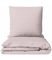 Premium satino patalynės komplektas „Seashell Pink Stripe Satin“ (200x200 cm)