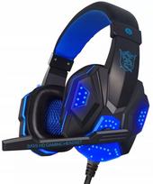 Žaidimų ausinės su mikrofonu RGB apšvietimu kompiuteriui