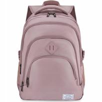 Didelė rožinė moteriška kuprinė su 17" laptopo skyriumi