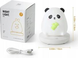Jutiklinė LED Naktinė Lempa „Panda“ iš Minkšto Silikono