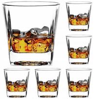 LUXITO FIRST kvadratinės stiklinės viskiui ir kokteiliams 300 ml, 6 vnt. rinkinys