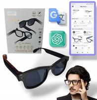 Išmanieji akiniai Smartglasses AIMB-G1 HD kamera, ChatGPT, 16GB + 3 lęšiai