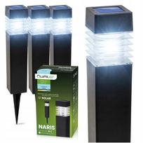 4 vnt. LED saulės energija maitinami sodo šviestuvai, juodi, statomi į žemę, dekoratyvūs