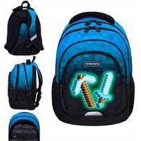 Mokyklinė kuprinė Minecraft Blue Pixel AB330 3 skyrių 20l ASTRABAG