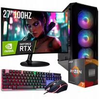 Žaidimų kompiuterių komplektas – Ryzen 7 5700X, RTX 5060 8GB, 32GB RAM, Windows 11, 27″ 100 Hz monitorius