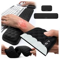 Alogy klaviatūros ir riešo atrama, pelės kilimėlis, memory foam, 2 viename rinkinys