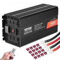 5000 W modifikuotos sinusoidės keitiklis 12 V → 230 V su LCD ekranu, nuotoliniu pultu, 2 AC lizdais, USB ir Type‑C jungtimis