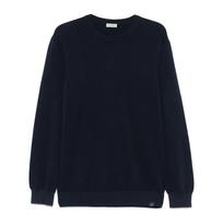 Megztinis vyrams, Mėlyna, Cotton roundneck sweater