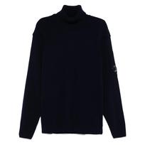 Megztinis su kaklu vyrams, Mėlyna, Lens-detail turtleneck