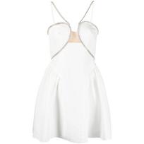 Mini suknelė moterims, Balta, Taffeta flared mini dress