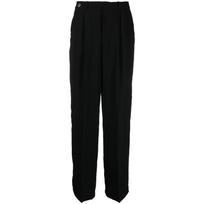 Laisvalaikio kelnės moterims, Juoda, Wide leg crepe trousers