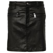 Mini sijonas moterims, Juoda, Coated denim mini sk