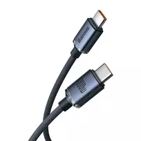 Baseus CAJY000701 Crystal Shine Series Data Cable USB-C to USB-C 100W 2m Black (Damaged Packaging)