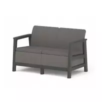 Keter Scandi Linea two-seater garden sofa, gray