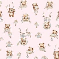 Apsaugėlė lovytei  Ankras TEDDY BEARS in BASKETS Pink 360 cm