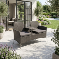 Lauko suoliukas Domoletti Hugo 53000010189, juoda sp., 138 cm x 61 cm x 86 cm