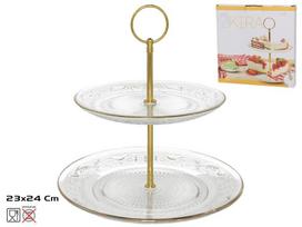 Tortinė Kitchen&GO Kira, 23 cm x 24 cm, 23 cm, Ø 23 cm, Skaidri sp./Aukso sp.