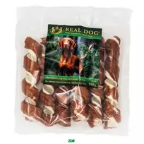 Real Dog Snack žaliaminės odos ritinys, apsuktas triušiena, skanėstas šunims; 500g