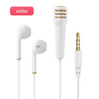 FONKEN 3,5 mm mini karaoke mikrofonas Aukštos kokybės ausinės TIK TOK HIFI&BASS Ausinės Integruotos mikrofono ausinės mobiliesiems telefonams planšetiniams kompiuteriams Mini Karaoke Microphone balta