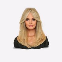 Ash Blonde Layered Bob Wig with Curtain Bangs - Natural Looking Pre-Cut Layers for Daily Wear 49cm_20inch