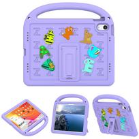 For Apple iPad 10th Gen 2022 10.9 inch A2696 A2757 A2777 Case Kids Safe Cartoon Letter Portable EVA Foam Shockproof Stand Tablet Cover For iPad 10th 2022 violetinė