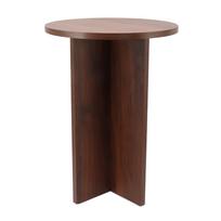 Solid Wood Small Round Table Ancient Tea Colored Wooden Coffee Tea Table for Living Room Bedroom