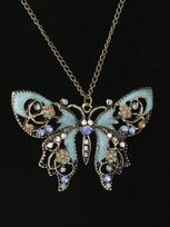Vintage Hollow Butterfly Drip Oil Sweater Chain Necklace one-size įvairiaspalvis