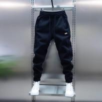 Men's Solid Color Casual Pants Sweatpants New Style Leggings Stretch Versatile Skinny Pants Black M juoda