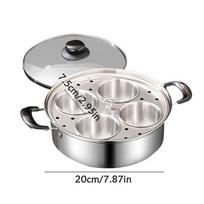 Steamer Egg Poacher Stainless Steel Steamer Poached Egg Maker Pot Egg Poaching  Pan Cooker Pot Kitchen Cooking Pot Tools raudona