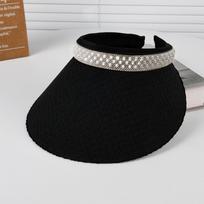 Vasaros skėtis nuo saulės apsaugantis tuščiu viršumi didelis kraštas skrybėlė moterims One size fits all black