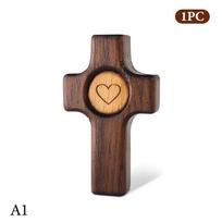 1/3pcs Wooden Cross Finger Stress Relax Gifts Christians Fidget Cross My Heart Pocket Prayer Cross Spiritual Symbol Home Decor A1