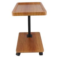 Slide Under Sofa Tray Table 360 Casters Multifunctional Small C Shaped Side Table for Living Room