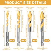 6Pcs Ceramic Drill Bit Set 6-12mm Precise Drilling Multifunction Carbide Drill Bit for Ceramics, Porcelain Stoneware, Tiles 6-12mm