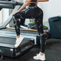 Besiūliai marginti sportiniai tamprės fitnesui, jogai, moteriški liekninantys aukšto juosmens leginsai, kelnės, moteriška mada, pakeliantys sėdmenis, bėgiojimui, jogai, leginsai 25600 L