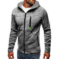 Men's Casual Full-Zip Hooded Sweatshirt, Warm Fleece Jacket with Adjustable Drawstring, Stylish and Comfortable M