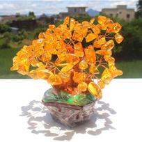 Elegant Feng Shui Crystal Tree Money Wealth Gem Featuring Beautiful Citrine And Amethyst Yellow