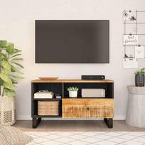 Vidaxl Szafka Rtv, 80X33X46 Cm, Mango I Materiał Drewnopochodny