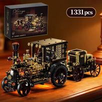 High-Quality 1331Pcs High-Quality Retro High-Quality Steam High-Quality Car High-Quality Building High-Quality Blocks High-Quality Set, Intricate no box