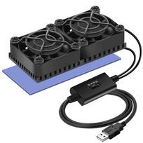 Mauknci USB Fan with 4cm Heatsink, Aluminum, 8x4cm, for Overheating Prevention and Cooling.
