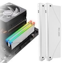EZDIY-FAB New Version RGB RAM Cooling Memory Heatsink with Addressable RGB LED Function (for Desktop Overclocking PCs) - White, 2-Piece Set [PI061]