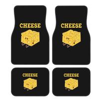 Anime Cheese Graphic Print Car Floor Mats Set 4 Pcs Front and Rear Foot Mats Carpet Universal Car Accessories for SUV Van Sedan