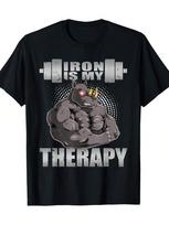Rhino Power Lift Gym Tee - Unisex T-Shirt, Crew Neck, Casual Fashion With Geometric Print, Short Sleev XXXL