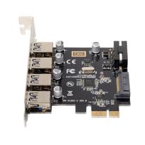cablecc U3-038 4-Port PCI-E to USB 3.0 Hub PCI Express Expansion Card Adapter 5Gbps for Motherboards