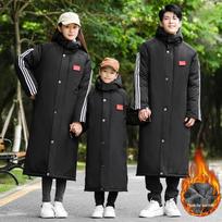Unisex Knee-Length Fleece-Lined Winter Sports Coat with National Flag Design XS