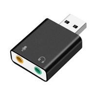 USB Audio Converter Adapter, External Sound Card, USB 3.5mm Mini Jack HeadphoneMicrophone Jack, Compatible with PS4MacBookMac MiniiMacWindows PC,
