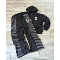 Retro Striped Embroidered Zip Hoody Sweatpants Set Mens Two Piece Set Hip Hop Embroidered Oversized SweatshirtCasual Pants Set S