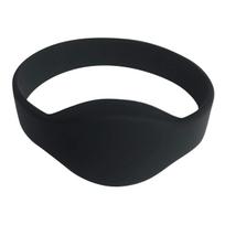 JIEWEN 13.56Mhz MIFARE Classic 1K Wristband RFID Silicone Bracelet for Entry Access (5 Pack) (Black)...