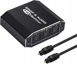 Audio Splitter 1X3 Spdif Toslink Rozdziel Optyczny