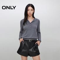 ONLY Women's Hooded Half-Zip Knit Sweater M
